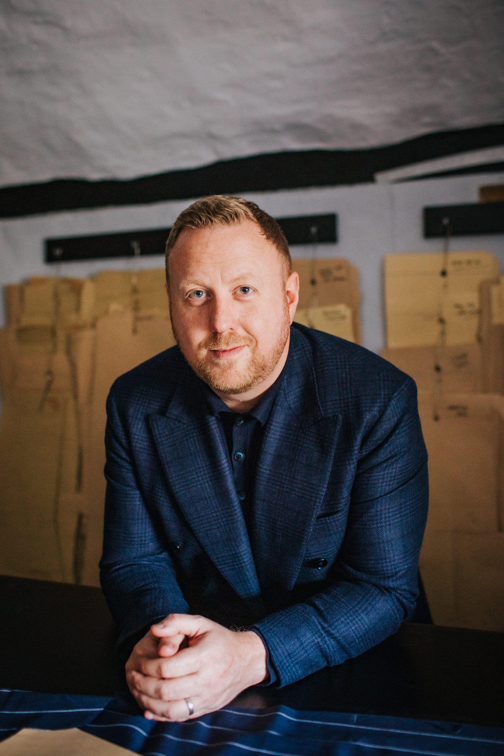 Second-generation bespoke tailor Wes Souster in the Souster & Hicks workroom